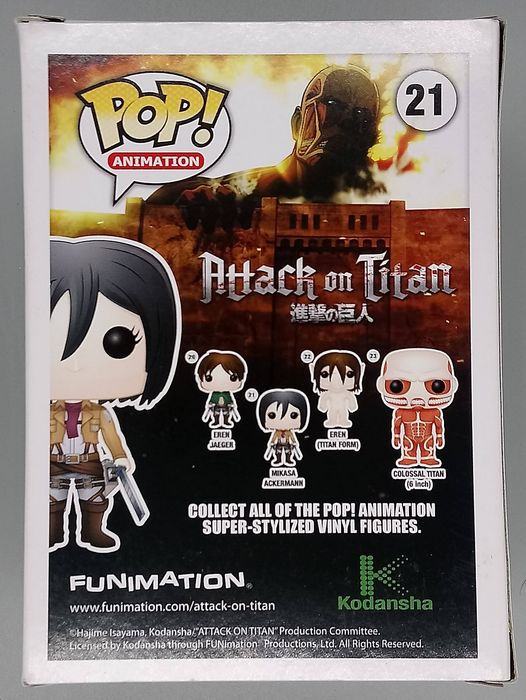 21 Mikasa Ackermann - Attack on Titan - Funko POP - Box Damaged