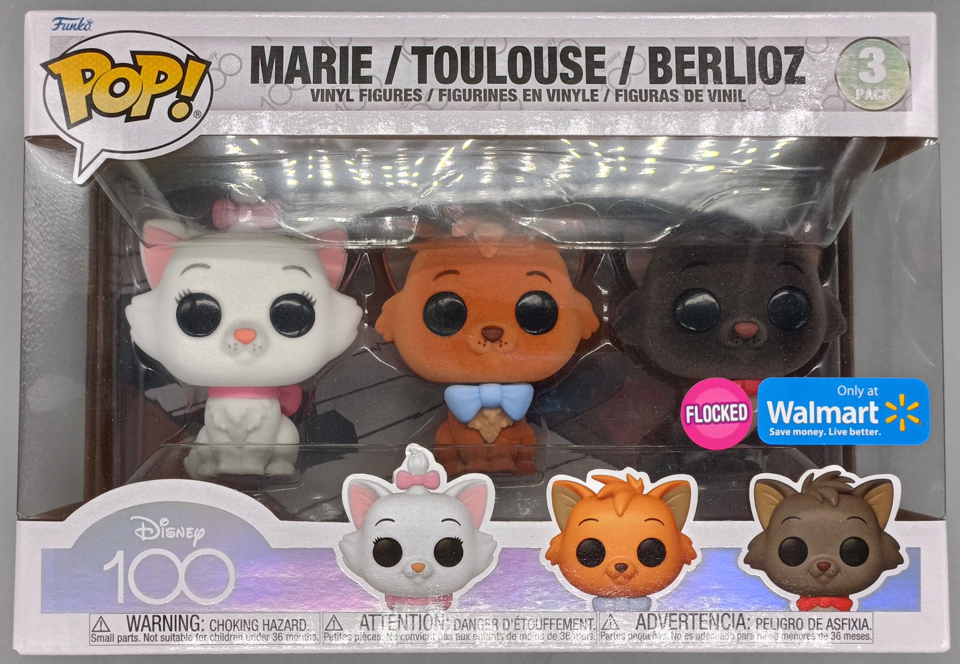 [3 Pack] Marie/Toulouse/Berlioz Flocked Disney Aristocats Funko POP