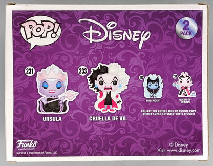 [2 Pack] Ursula with Cruella De Vil - Disney Little Mermaid - 101 Dalmations - Box Damaged Funko POP