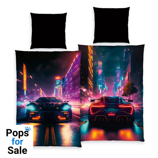 Young Collection bed linen Neon Cars 135 x 200 cm