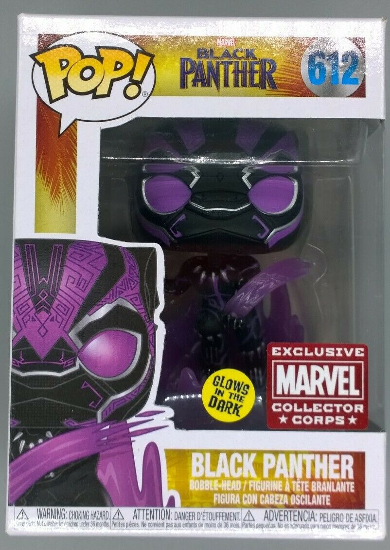 #612 Black Panther (Leaping) Glow - Marvel Collector Corps Funko POP