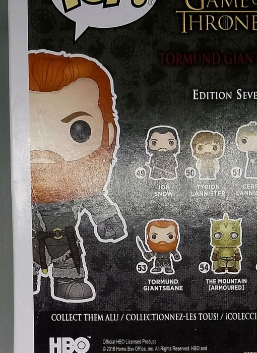 #53 Tormund Giantsbane (Snowy) Game of Thrones Box Damaged Funko POP
