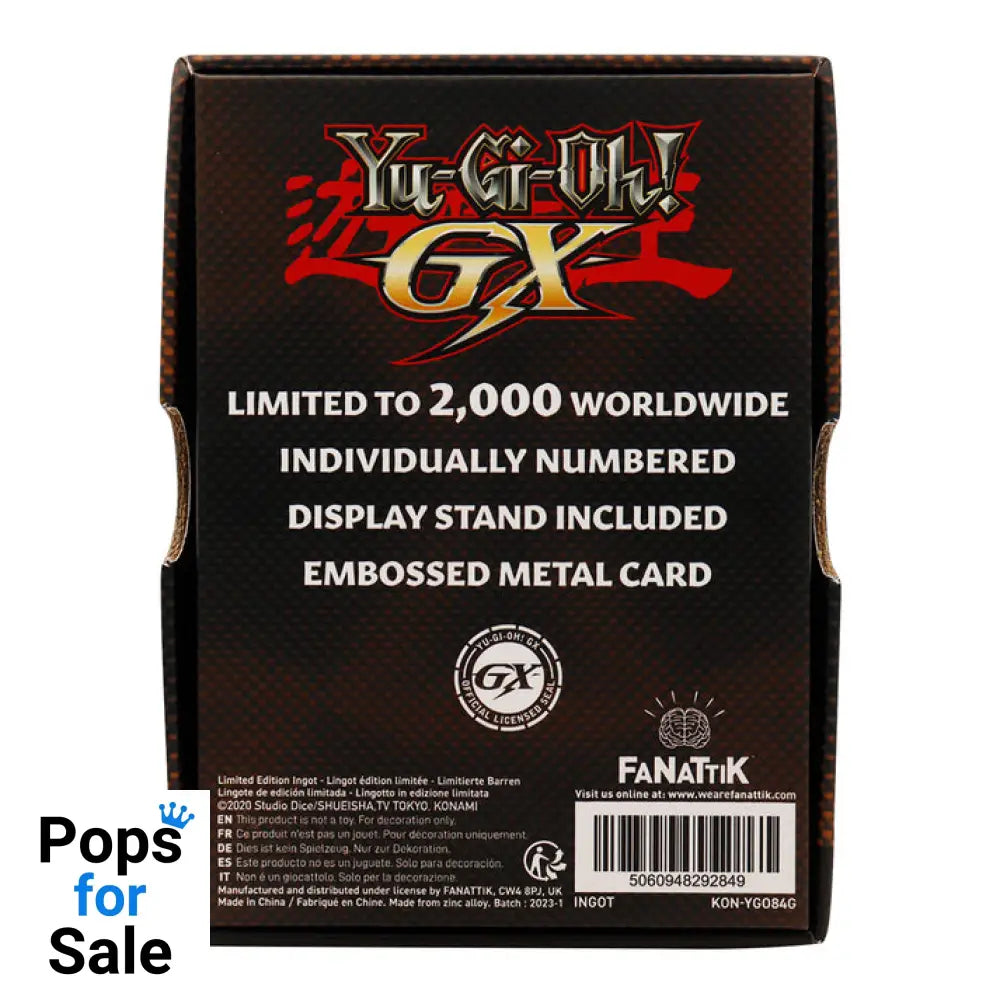 Yu-Gi-Oh! GX Elemental Hero Burstinatrix 24k Gold Plated Ingot Ingot