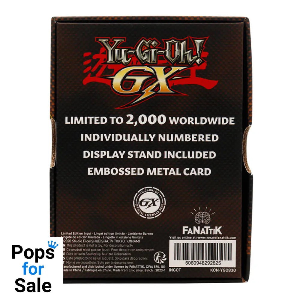 Yu-Gi-Oh! GX Elemental Hero Neos 24k Gold Plated Ingot Ingot