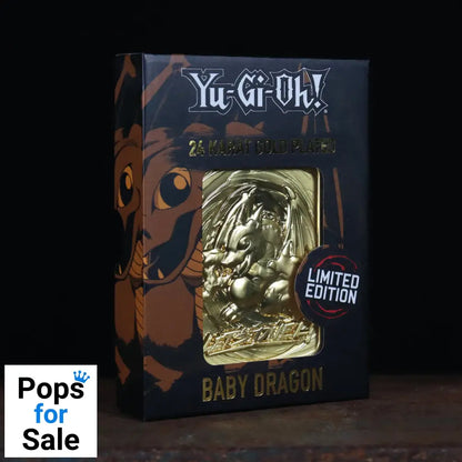 Yu-Gi-Oh! Limited Edition 24k Gold Plated Baby Dragon Metal Card Ingot