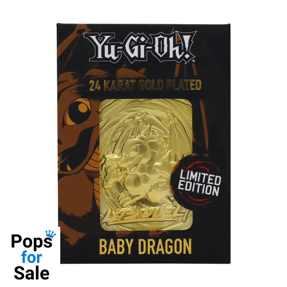 Yu-Gi-Oh! Limited Edition 24k Gold Plated Baby Dragon Metal Card Ingot
