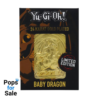 Yu-Gi-Oh! Limited Edition 24k Gold Plated Baby Dragon Metal Card Ingot