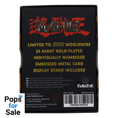 Yu-Gi-Oh! Limited Edition 24k Gold Plated Baby Dragon Metal Card Ingot