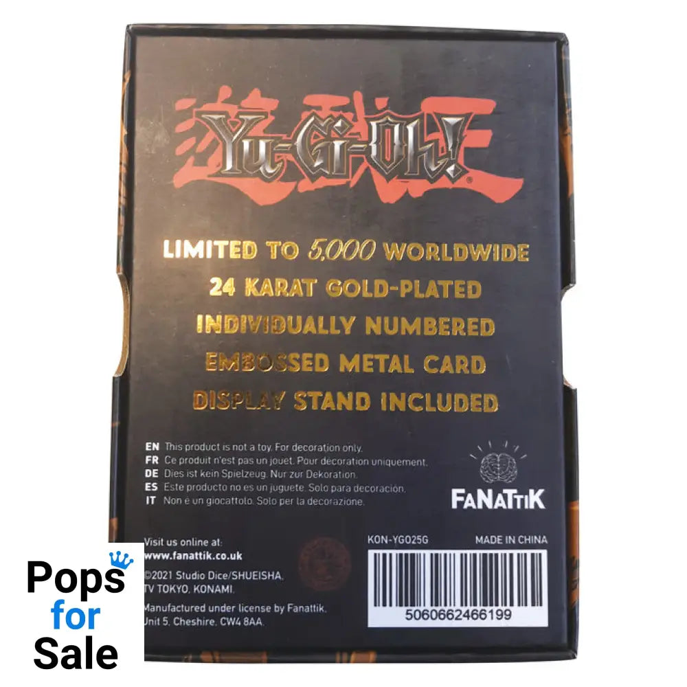 Yu-Gi-Oh! Limited Edition 24k Gold Plated Black Luster Soldier Metal Card Ingot