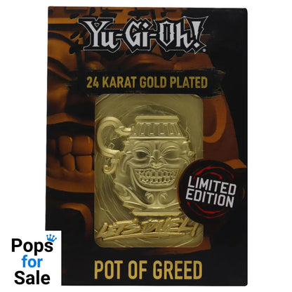 Yu-Gi-Oh! Limited Edition 24k Gold Plated Pot of Greed Metal Card Ingot