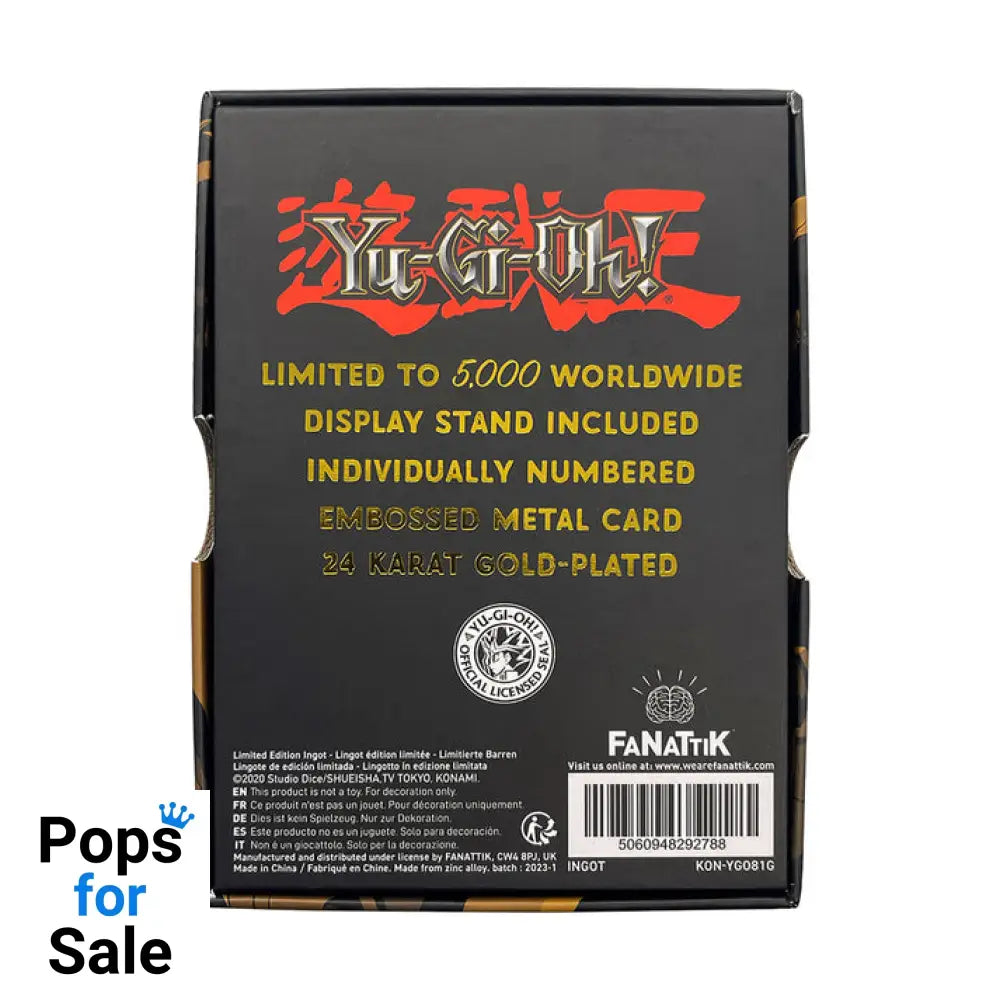 Yu-Gi-Oh! Limited Edition 24k Gold Plated Silent Swordsman Metal Card Ingot