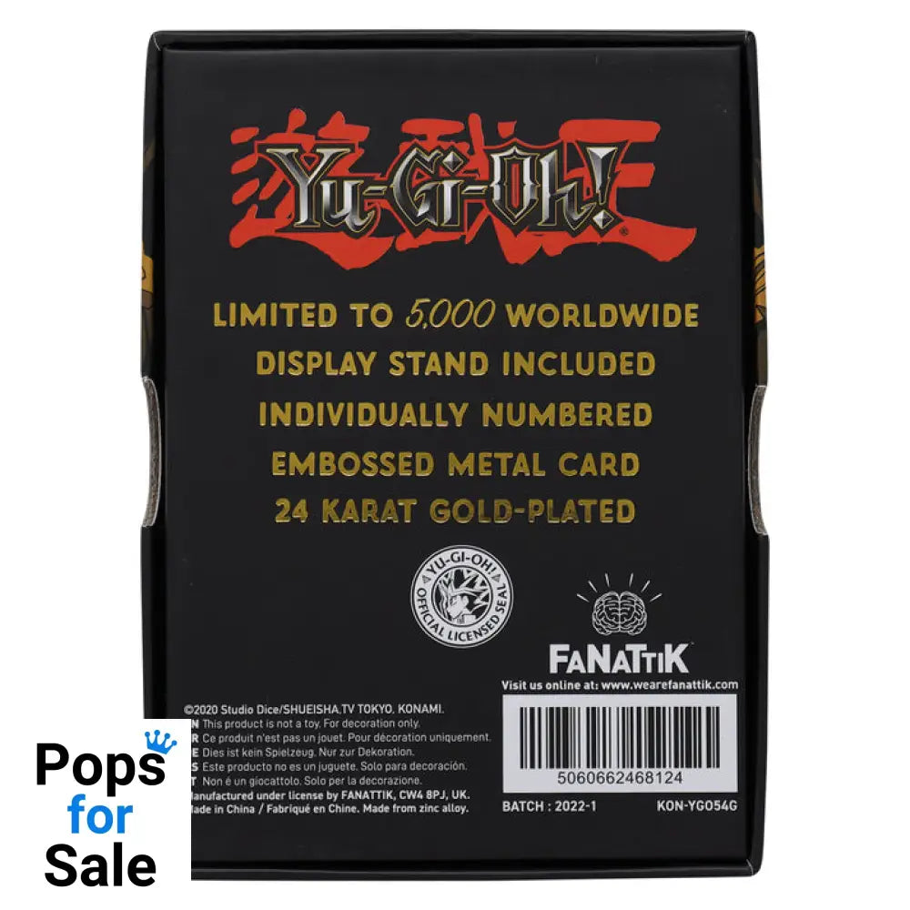 Yu-Gi-Oh! Limited Edition 24k Gold Plated Time Wizard Metal Card Ingot