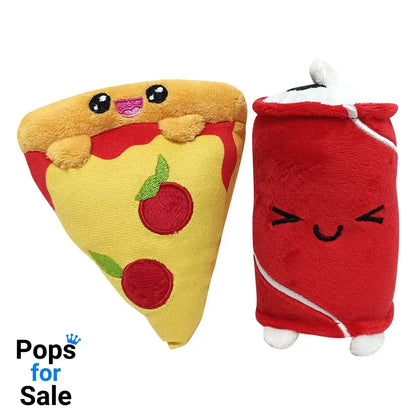 Yummis Together Plush Figures 2 Pack Pizza & Cola in Take Away Bag 21 cm