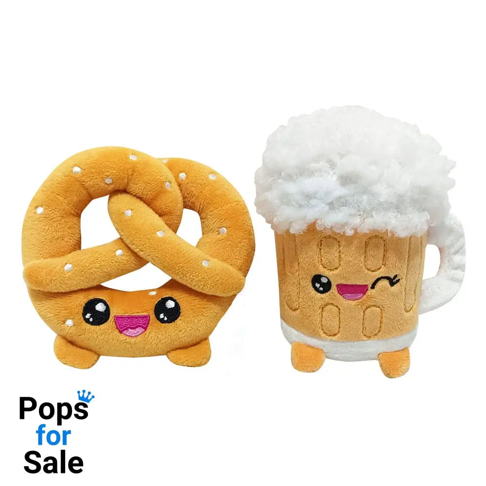Yummis Together Plush Figures 2 Pack Pretzel & Beer in Take Away Bag 21 cm