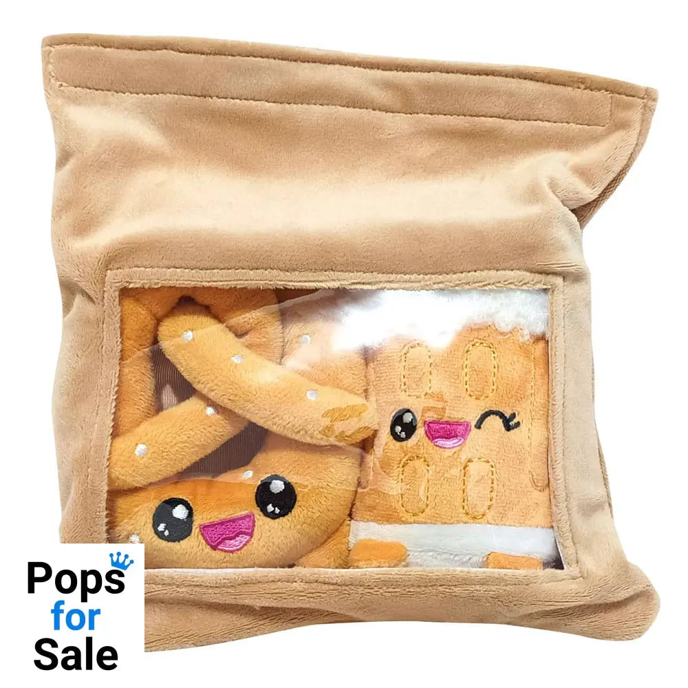 Yummis Together Plush Figures 2 Pack Pretzel & Beer in Take Away Bag 21 cm Plushes