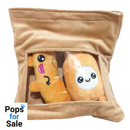 Yummis Together Plush Figures 2 Pack Sausage & Mustard in Take Away Bag 21 cm