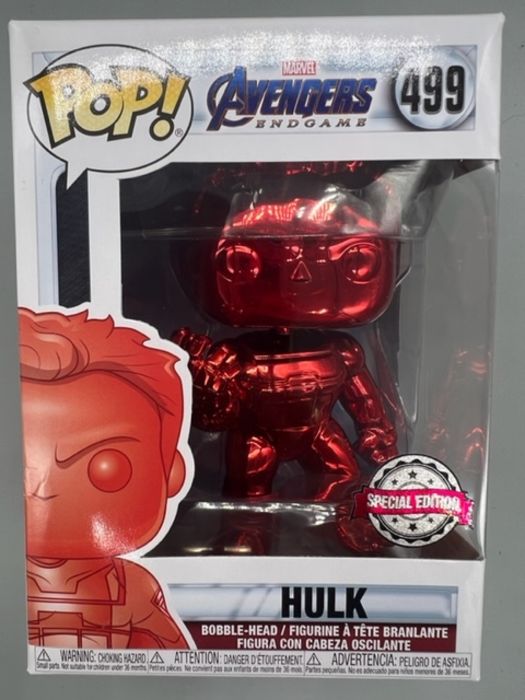 #499 Hulk (w/ Gauntlet Red) Chrome - Marvel Avengers Box Damaged Funko POP