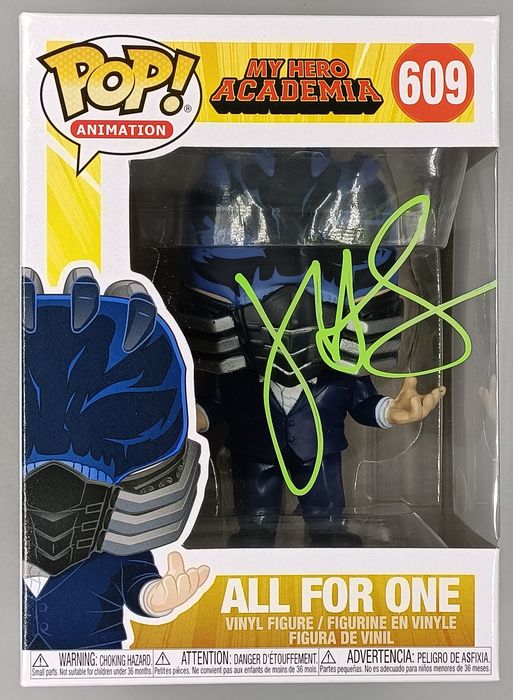 #609 All For One - My Hero Academia John Swasey Signed COA Funko POP