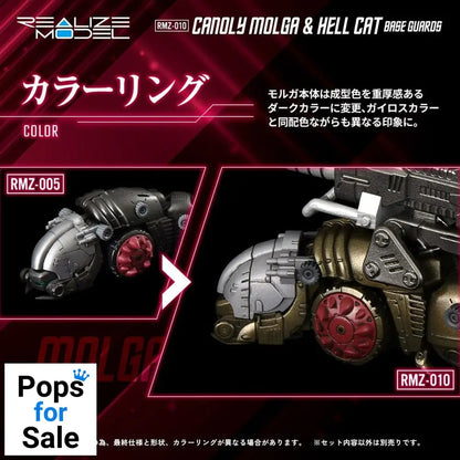 Zoids Plastic Model Kits 2-Pack 1/100 RMZ-010 Canoly Molga & Hell Cat Base Guards Sets 20 cm