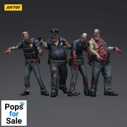 Zombie Dark Source Action Figures 4-Pack Police (Male) 8 cm