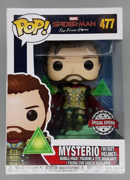 #477 Mysterio (w/out Helmet) Marvel Spider-Man Fa Box Damaged Funko POP