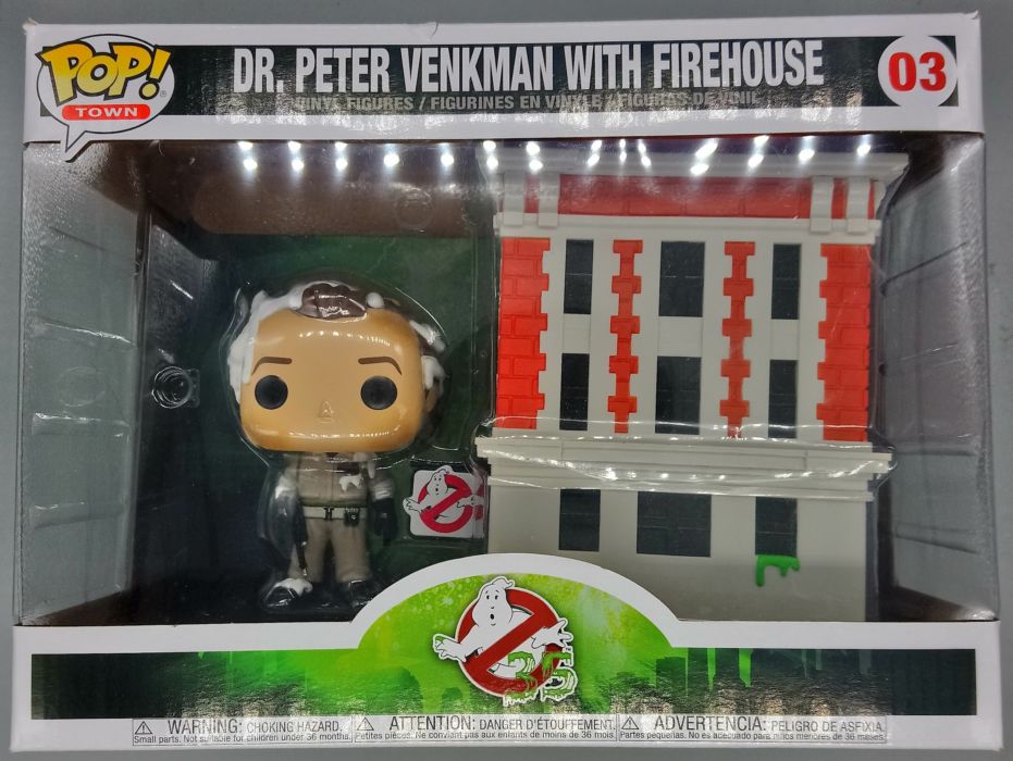 #03 Dr. Peter Venkman with Firehouse Ghostbusters Box Damaged Funko POP