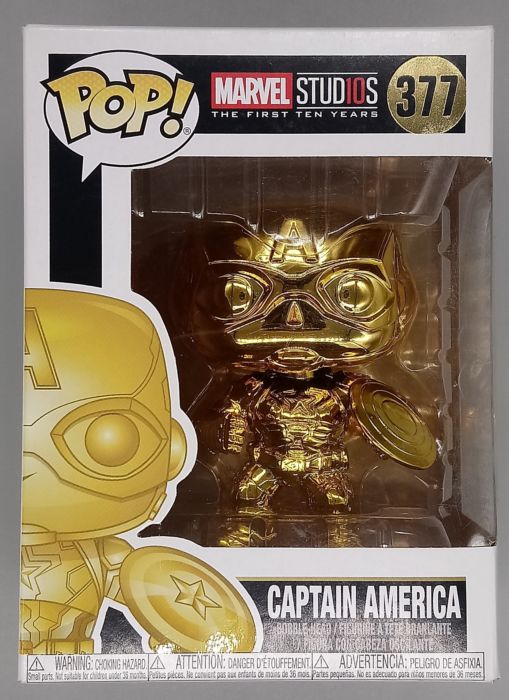 #377 Captain America (Gold) - Chrome - Marvel - Box Damaged Funko POP