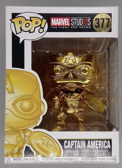 #377 Captain America (Gold) - Chrome - Marvel - Box Damaged Funko POP